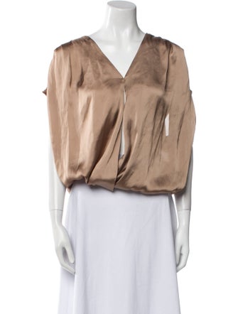 Kenzo Silk V-Neck Crop Top