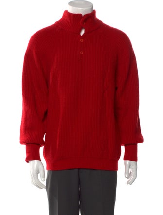 Kenzo Cashmere Mock Neck Polo Sweater