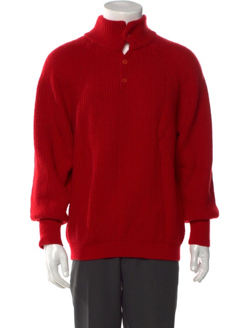 Kenzo Cashmere Mock Neck Polo Sweater