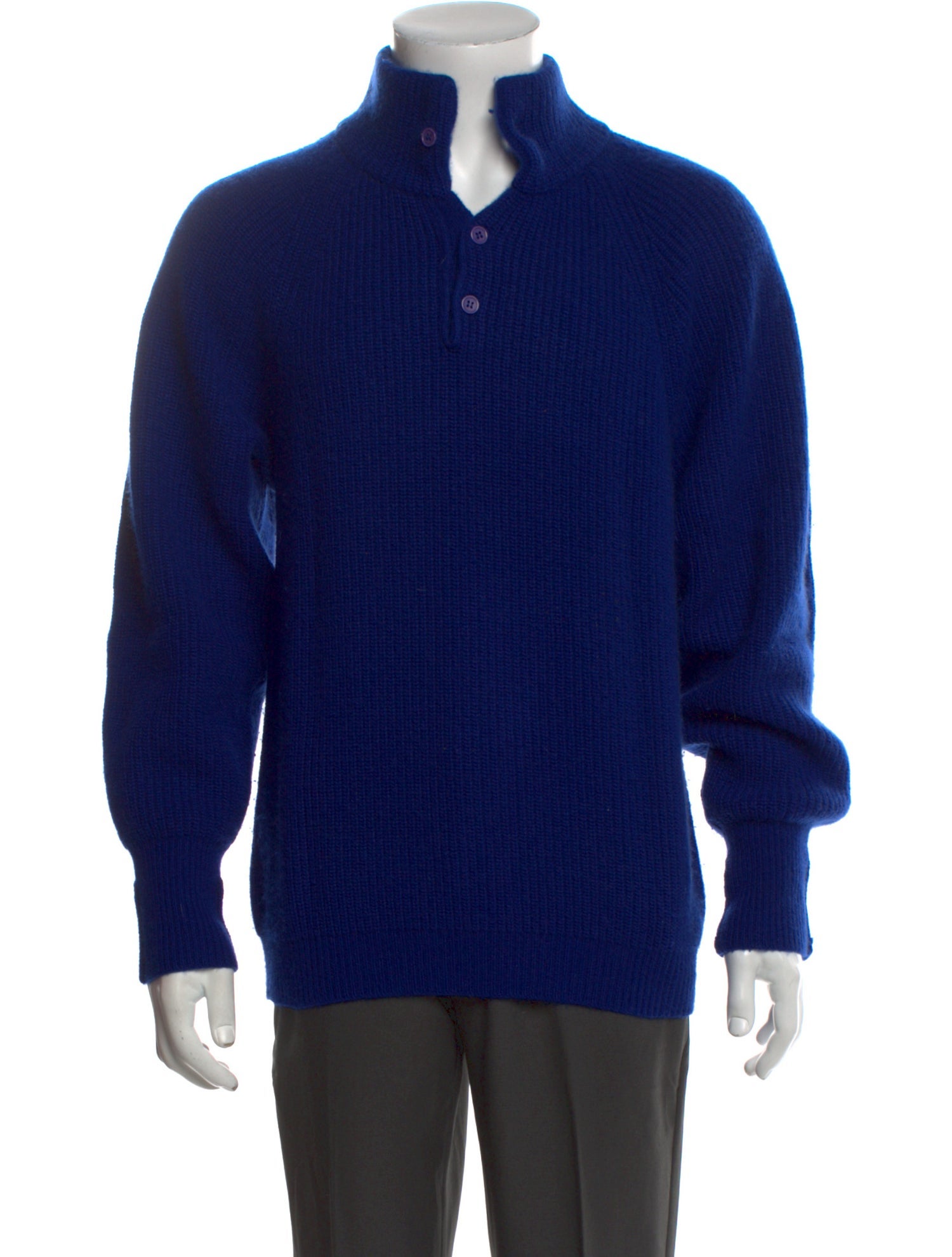 Kenzo Cashmere Mock Neck Polo Sweater
