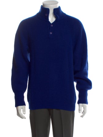 Kenzo Cashmere Mock Neck Polo Sweater