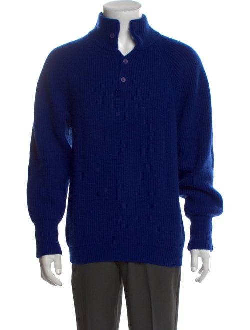 Kenzo Cashmere Mock Neck Polo Sweater