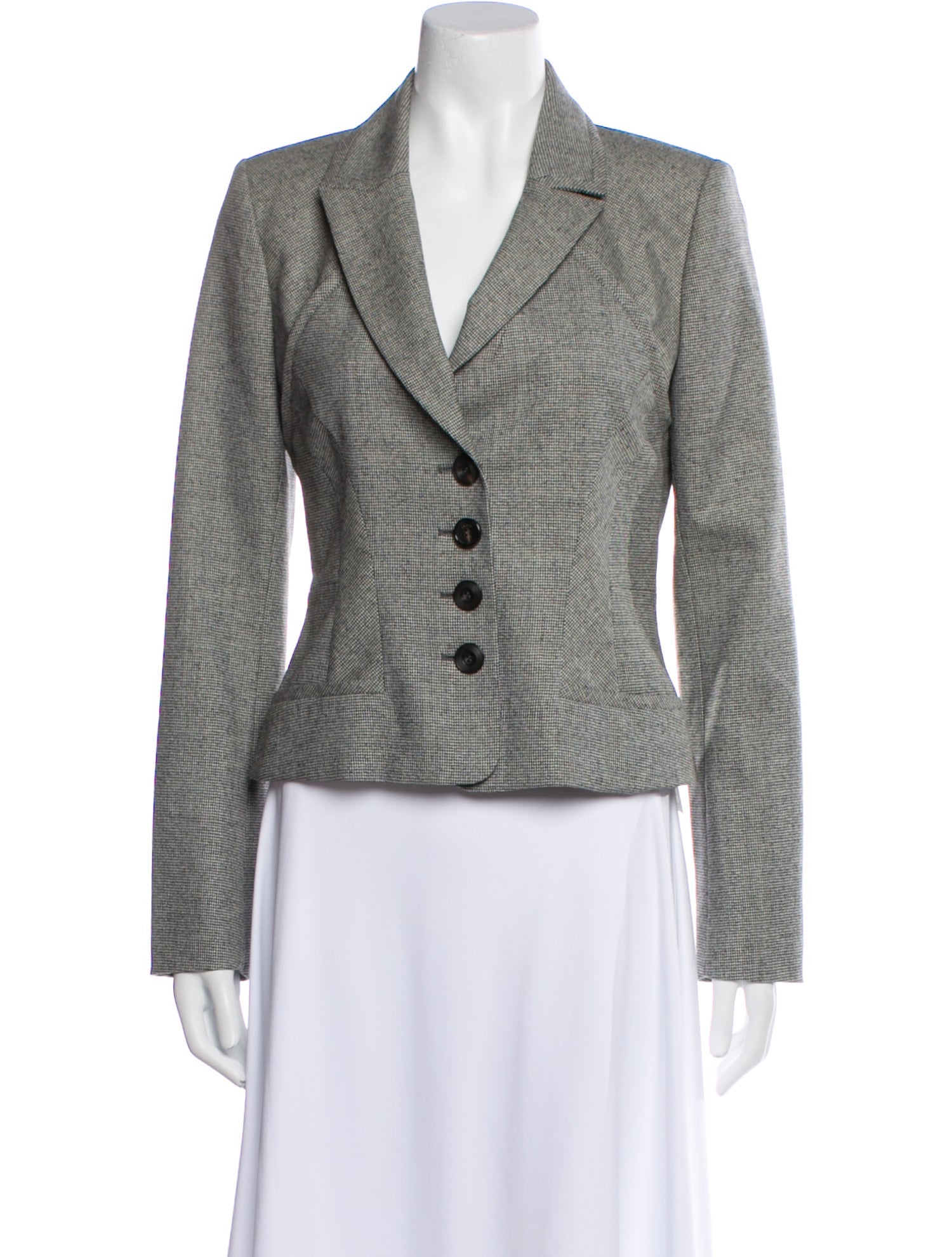 Kenzo Wool Plaid Print Blazer