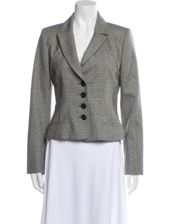 Kenzo Wool Plaid Print Blazer