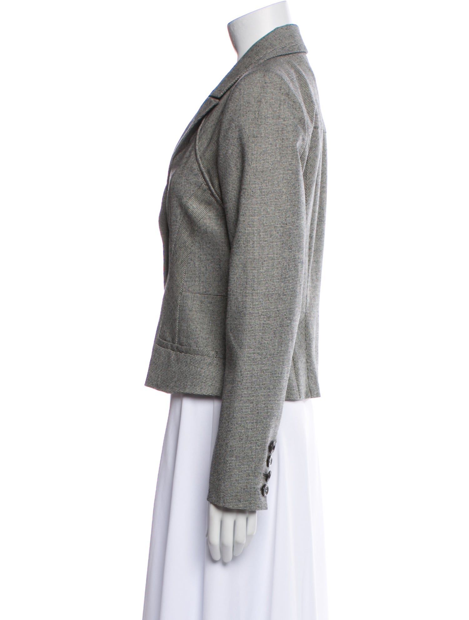 Kenzo Wool Plaid Print Blazer