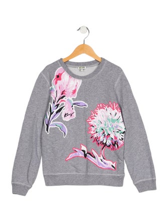Kenzo Kids Girls' Graphic Long Sleeve Crewneck Sweatshirt