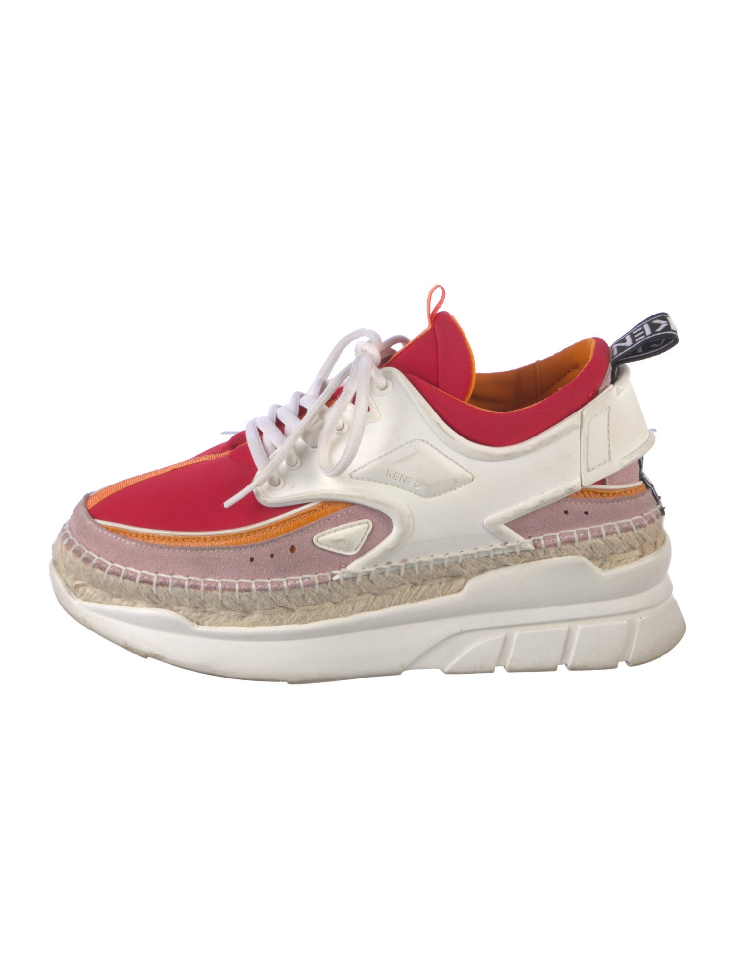 Kenzo Suede Colorblock Pattern Sneakers