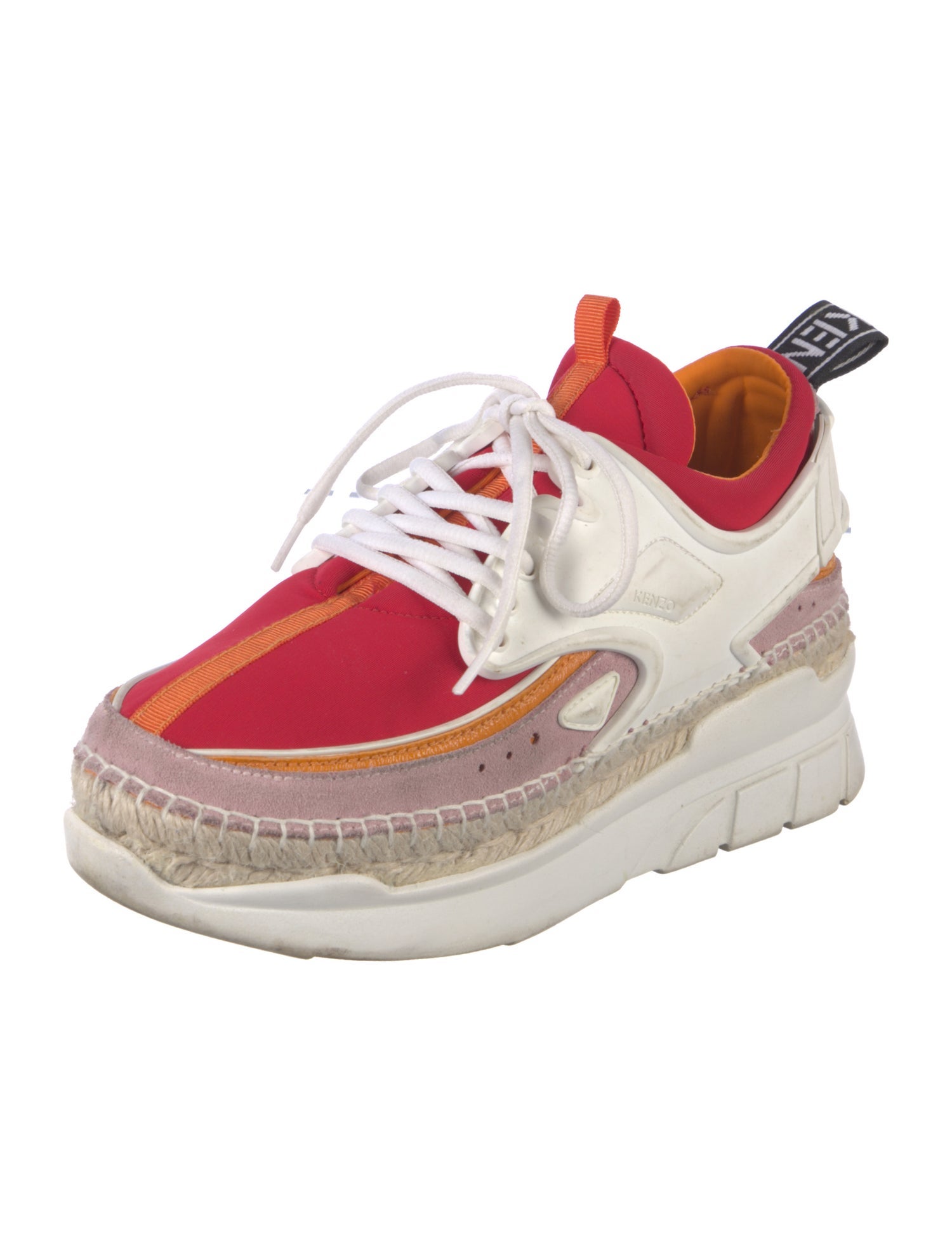 Kenzo Suede Colorblock Pattern Sneakers