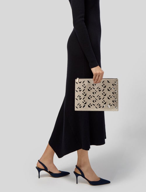 Kenzo Embossed Leather Clutch