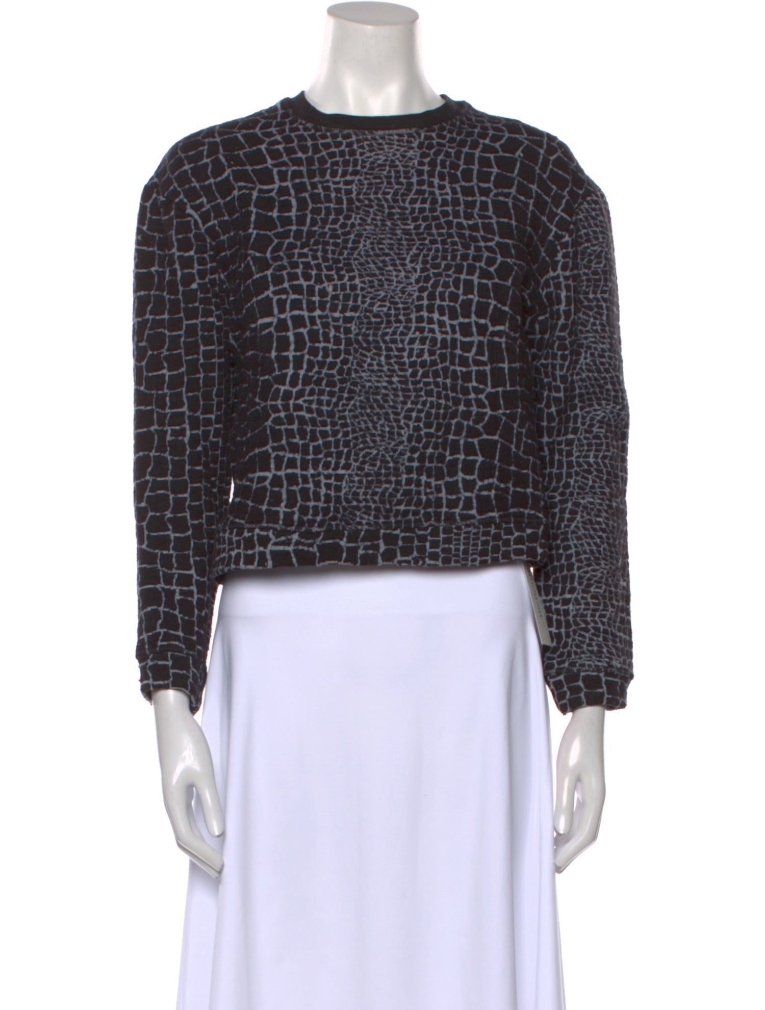 Kenzo Plaid Print Crew Neck Crop Top