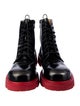 Kenzo Patent Leather Cutout Accent Lace-Up Boots