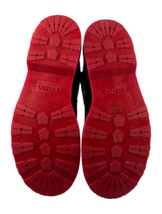 Kenzo Patent Leather Cutout Accent Lace-Up Boots