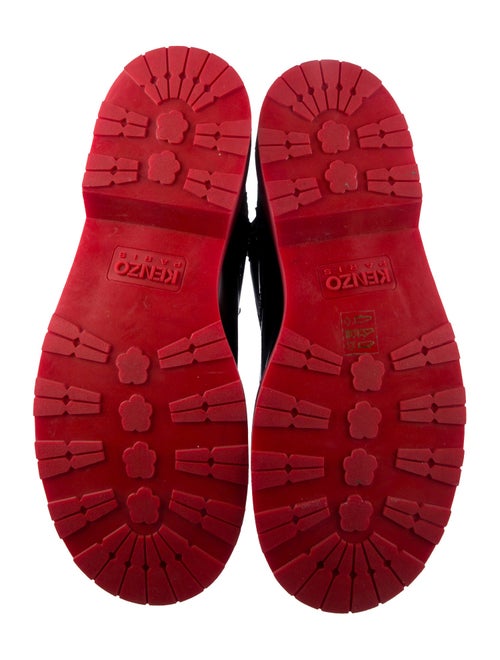 Kenzo Patent Leather Cutout Accent Lace-Up Boots