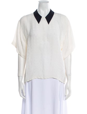 Kenzo V-Neck Short Sleeve Button-Up Top