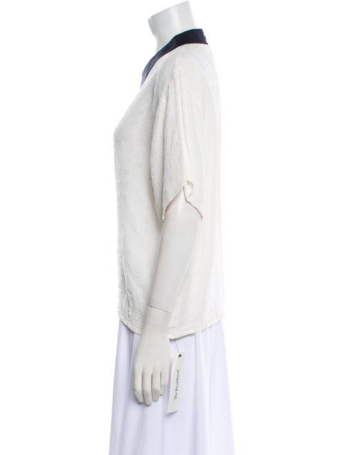 Kenzo V-Neck Short Sleeve Button-Up Top