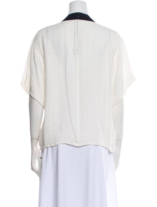 Kenzo V-Neck Short Sleeve Button-Up Top