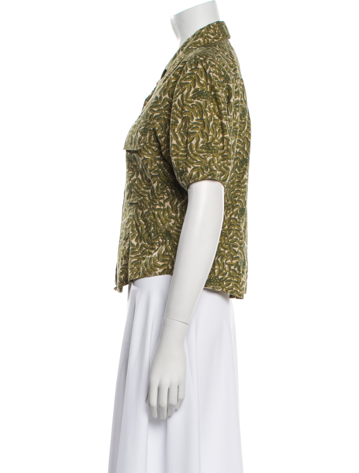 Kenzo Printed Short Sleeve Button-Up Top