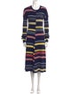 Kenzo Striped Midi Length Dress
