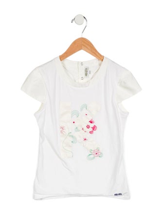 Kenzo Kids Girls' Embroidered Short Sleeve Top