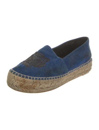 Kenzo Suede Embroidered Accent Espadrilles