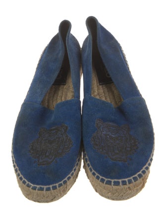 Kenzo Suede Embroidered Accent Espadrilles