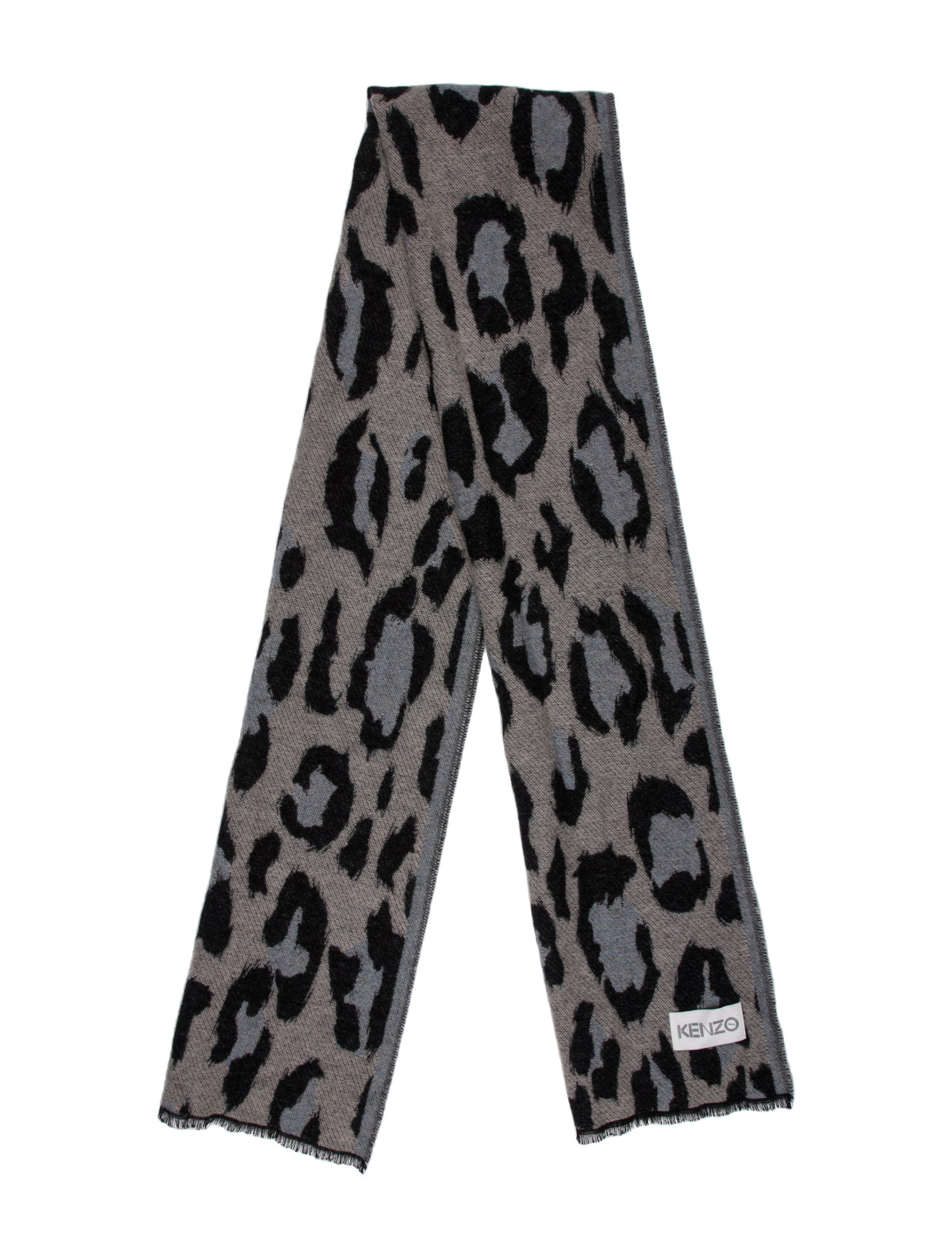 Kenzo Wool Animal Print Scarf