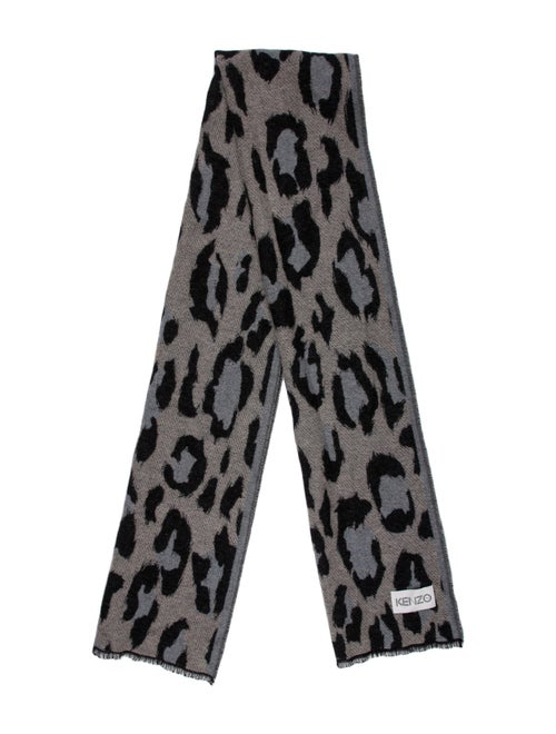 Kenzo Wool Animal Print Scarf