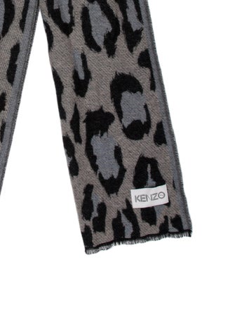 Kenzo Wool Animal Print Scarf