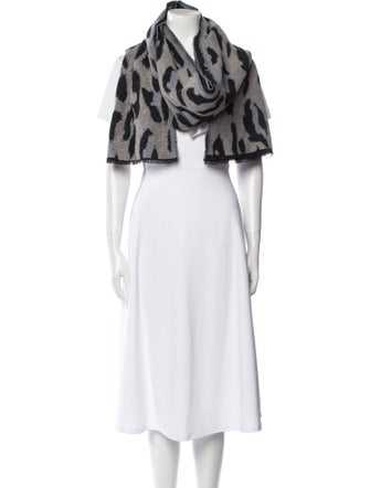 Kenzo Wool Animal Print Scarf