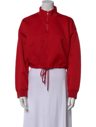 Kenzo Mock Neck Long Sleeve Crop Top