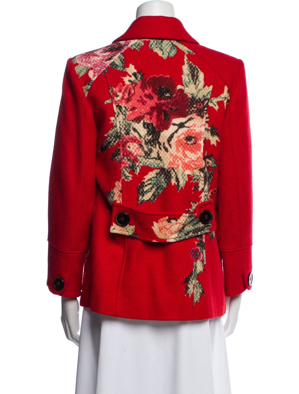 Kenzo Wool Blazer Red Pointed Collar - image 3