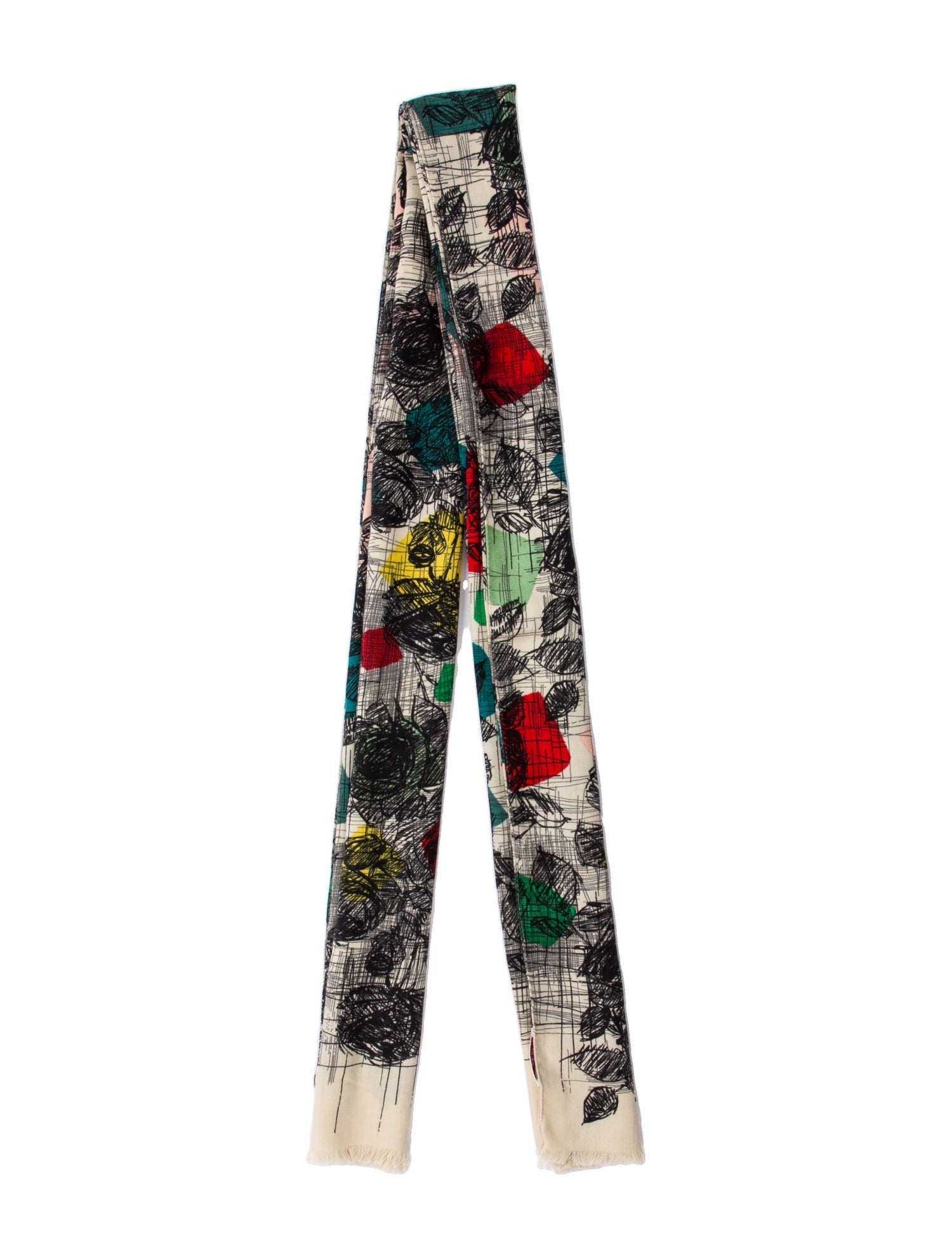 Kenzo Wool Floral Print Scarf