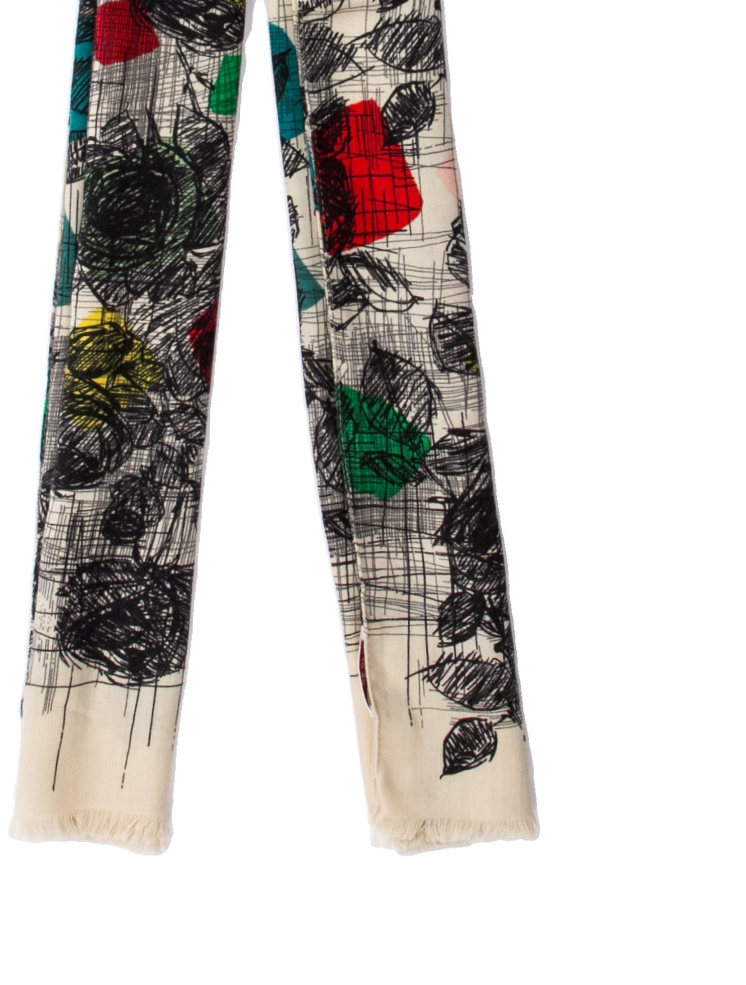 Kenzo Wool Floral Print Scarf