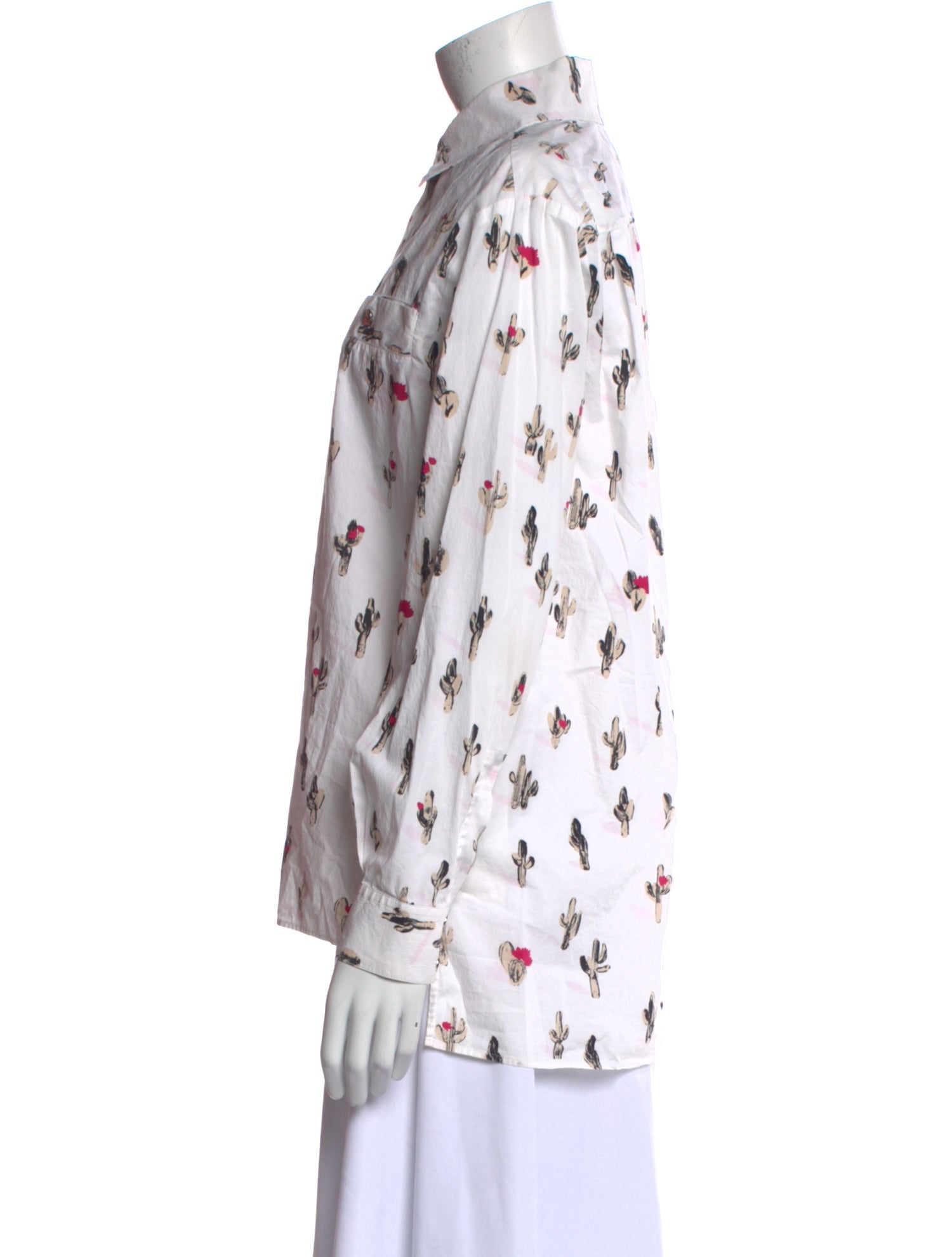 Kenzo Printed Three-Quarter Sleeve Button-Up Top