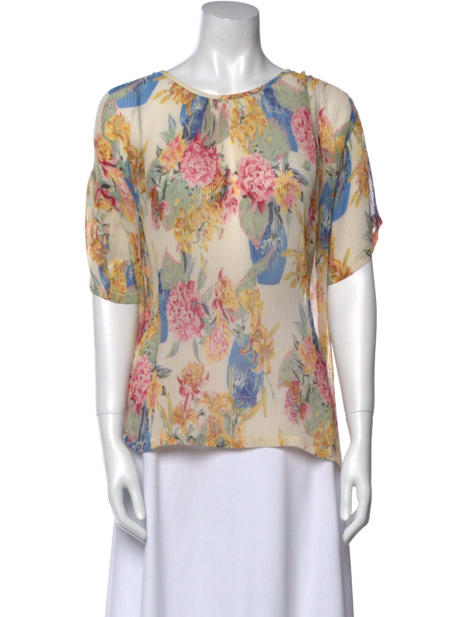 Kenzo Floral Print Scoop Neck Blouse