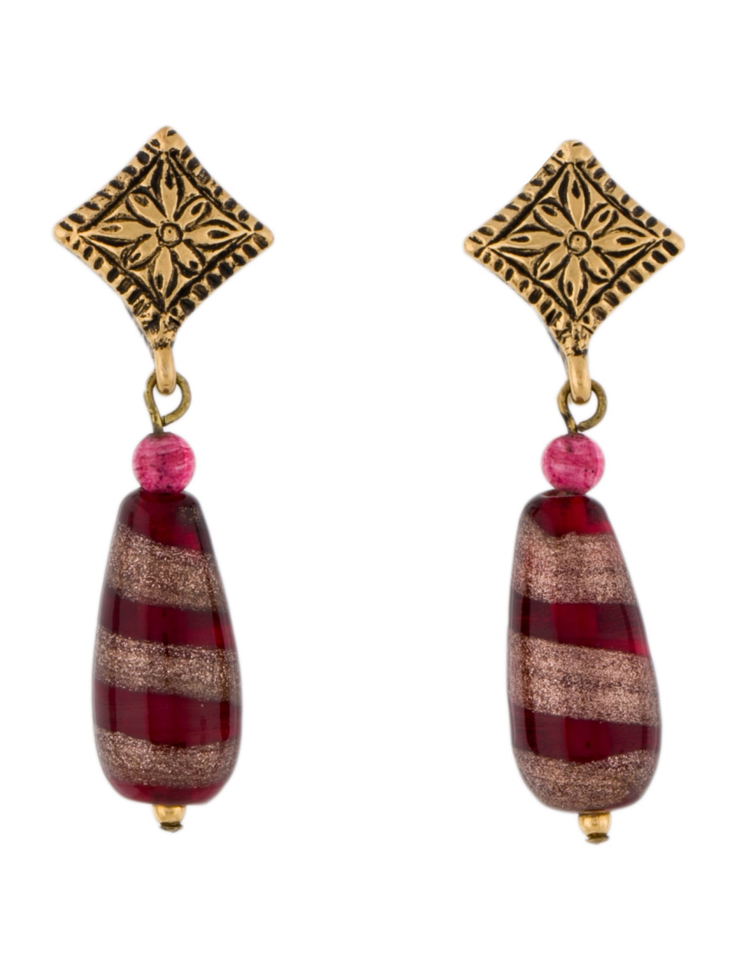 Kenzo Glass Bead Clip-On Drop Earrings