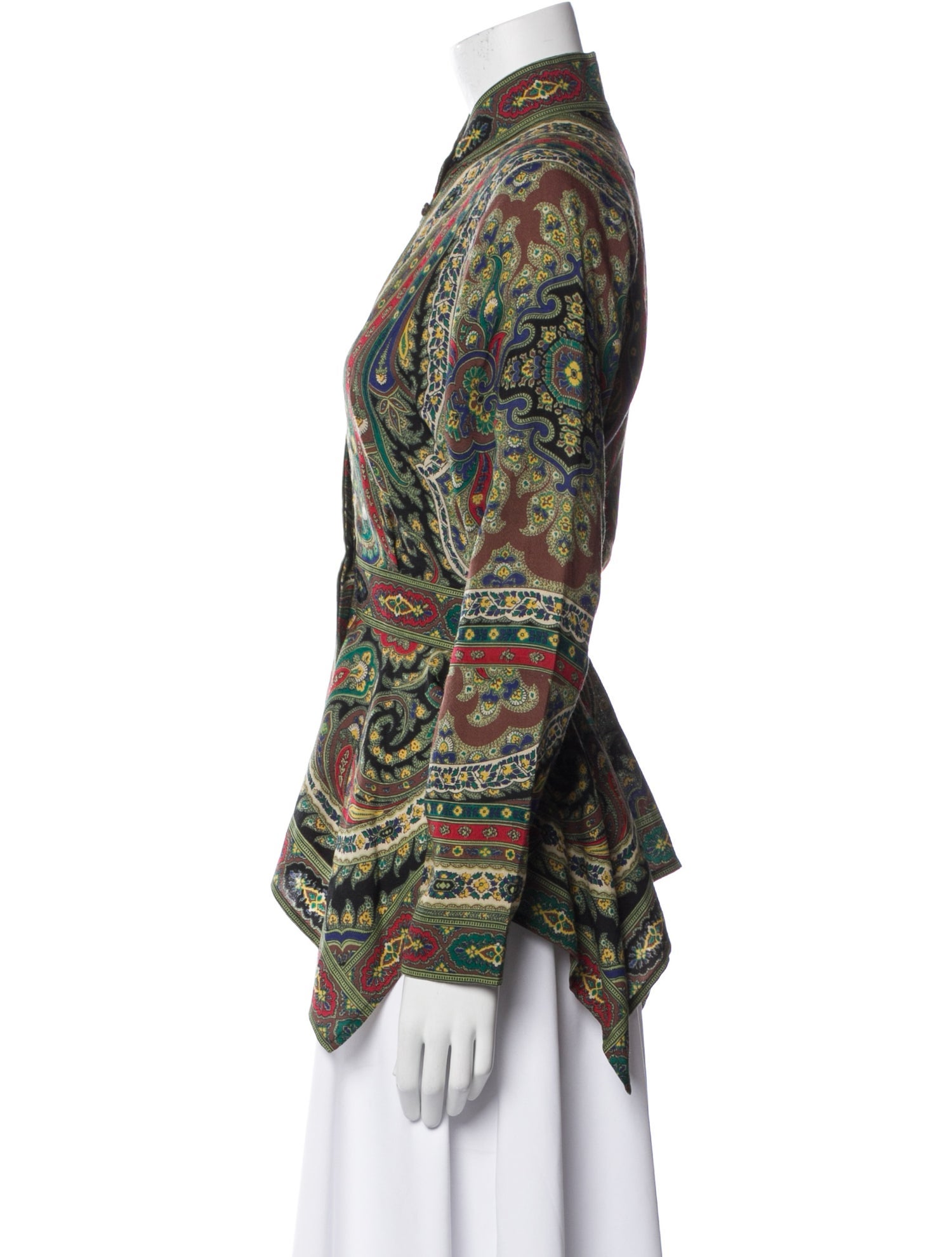 Kenzo Wool Paisley Print Blouse