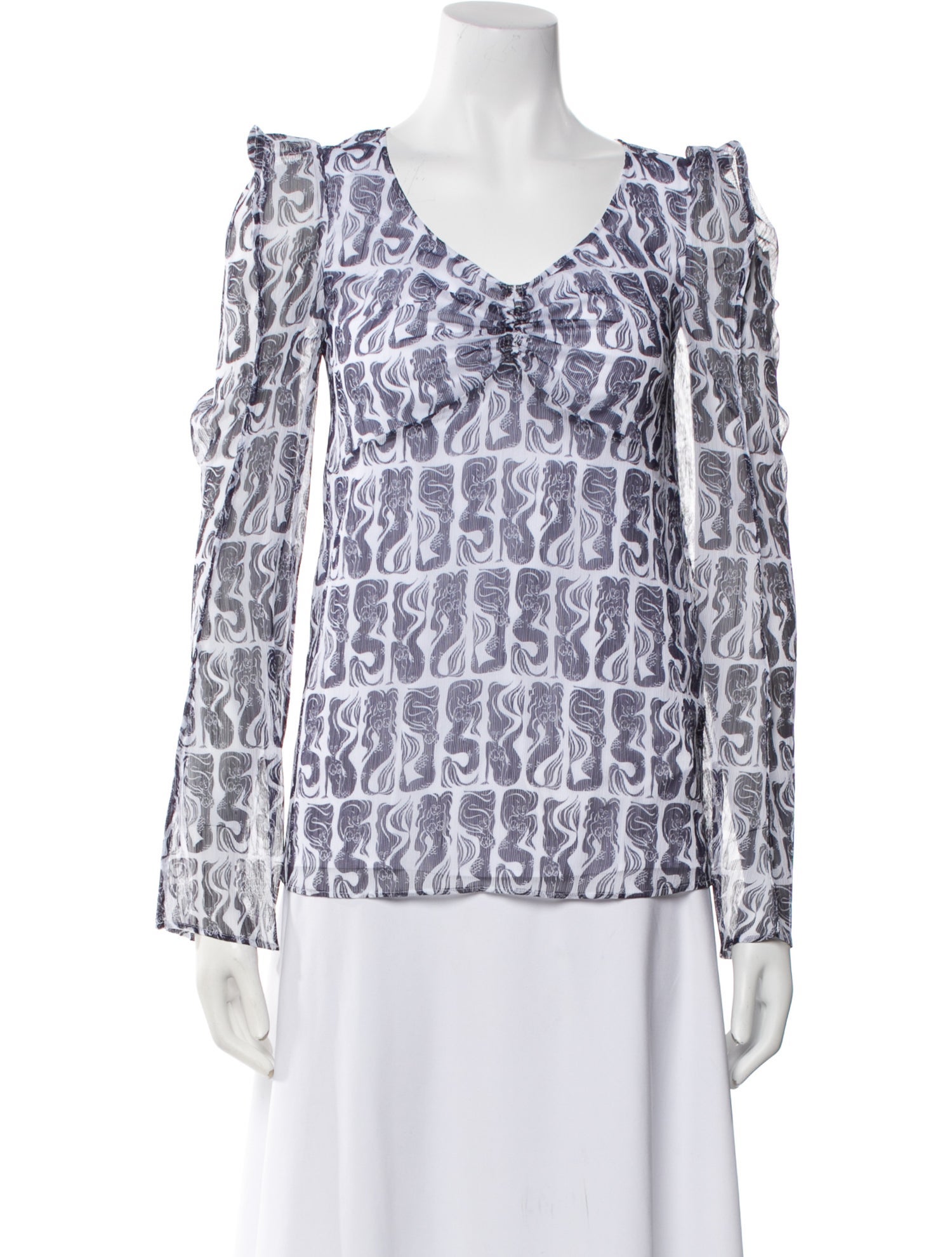 Kenzo Printed V-Neck Blouse