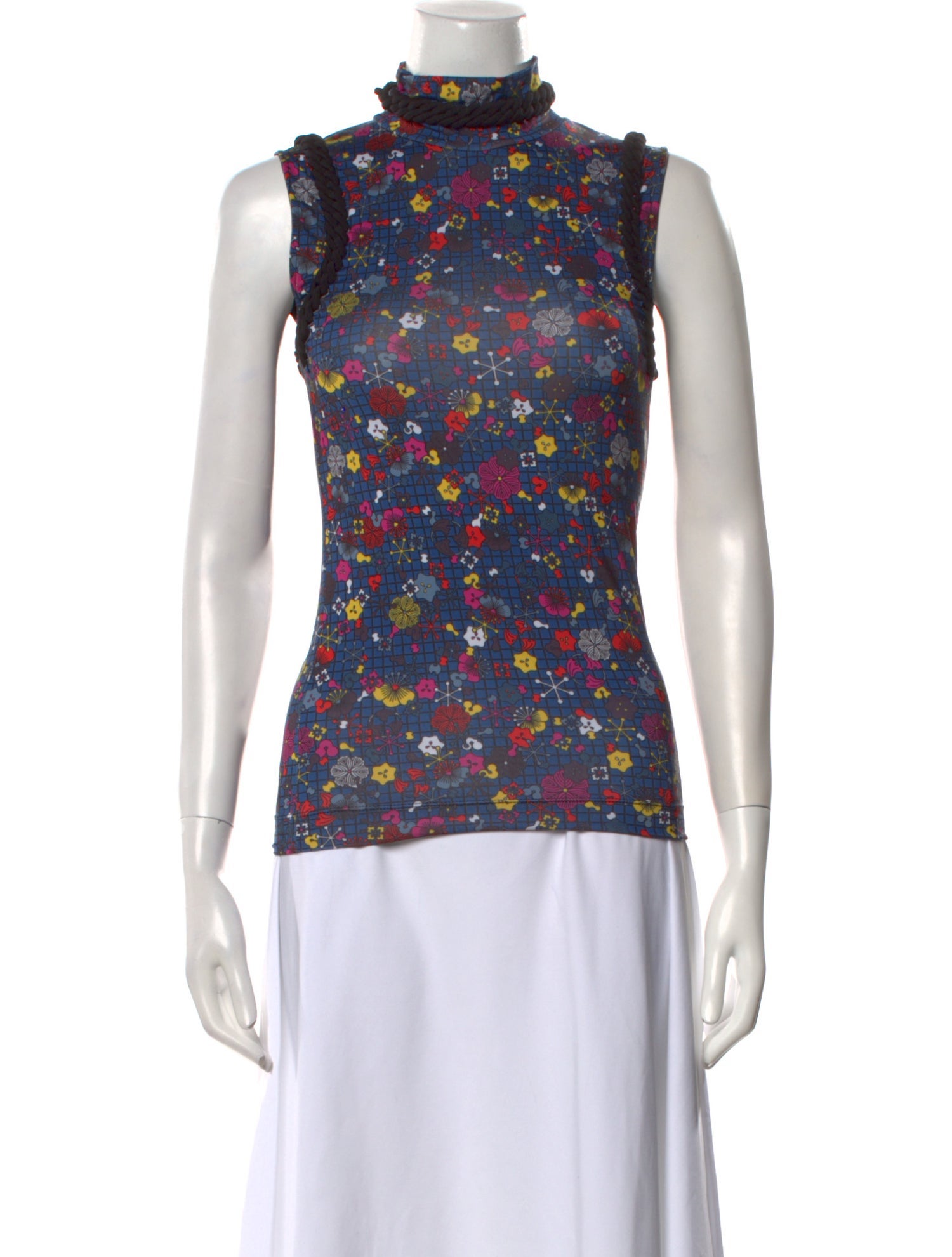 Kenzo Floral Print Mock Neck Top