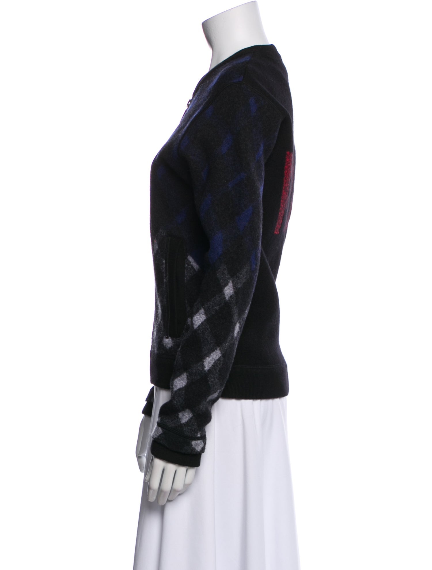 Kenzo Wool Plaid Print Bomber Jacket