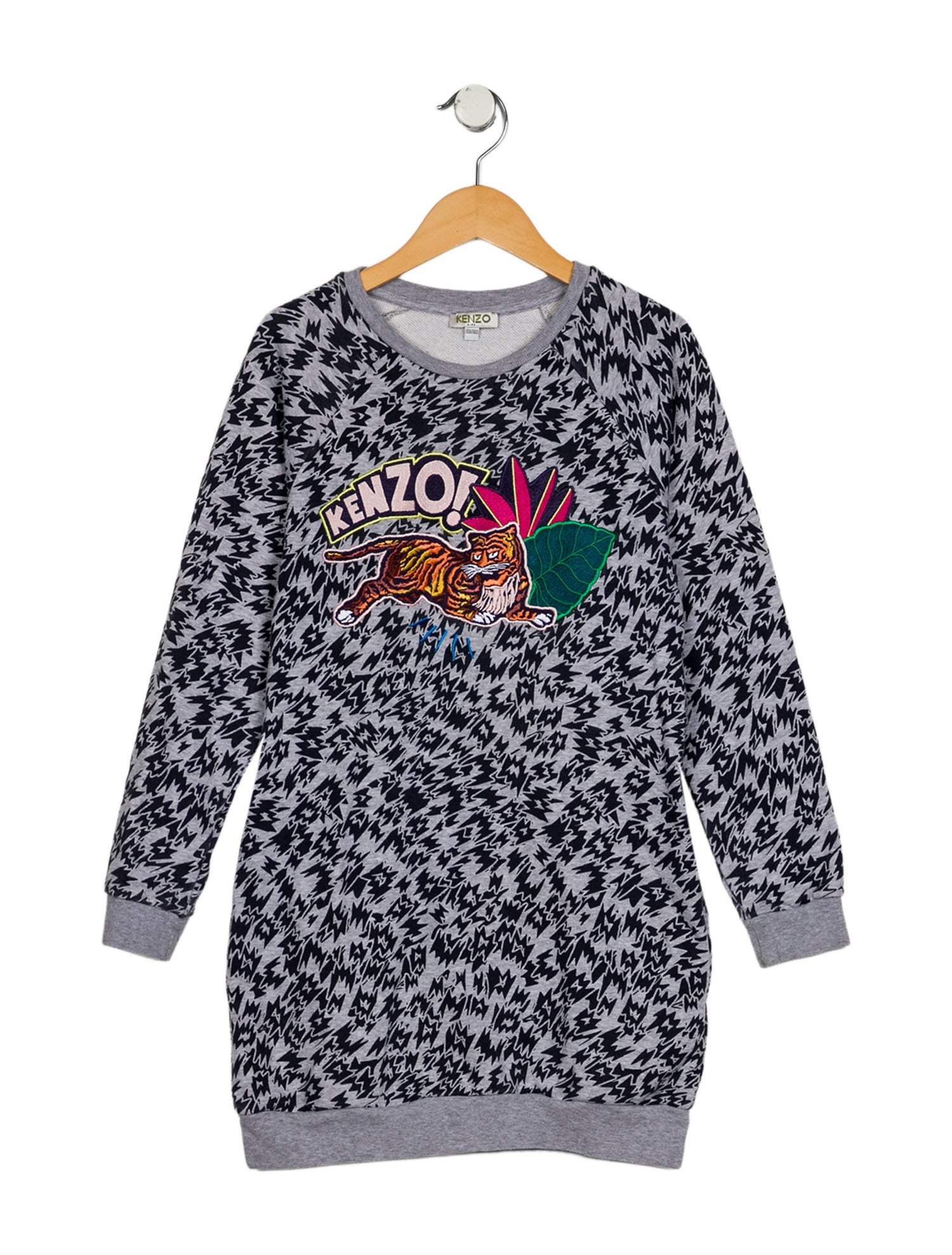 Kenzo Girls' Embroidered Long Sleeve Dress