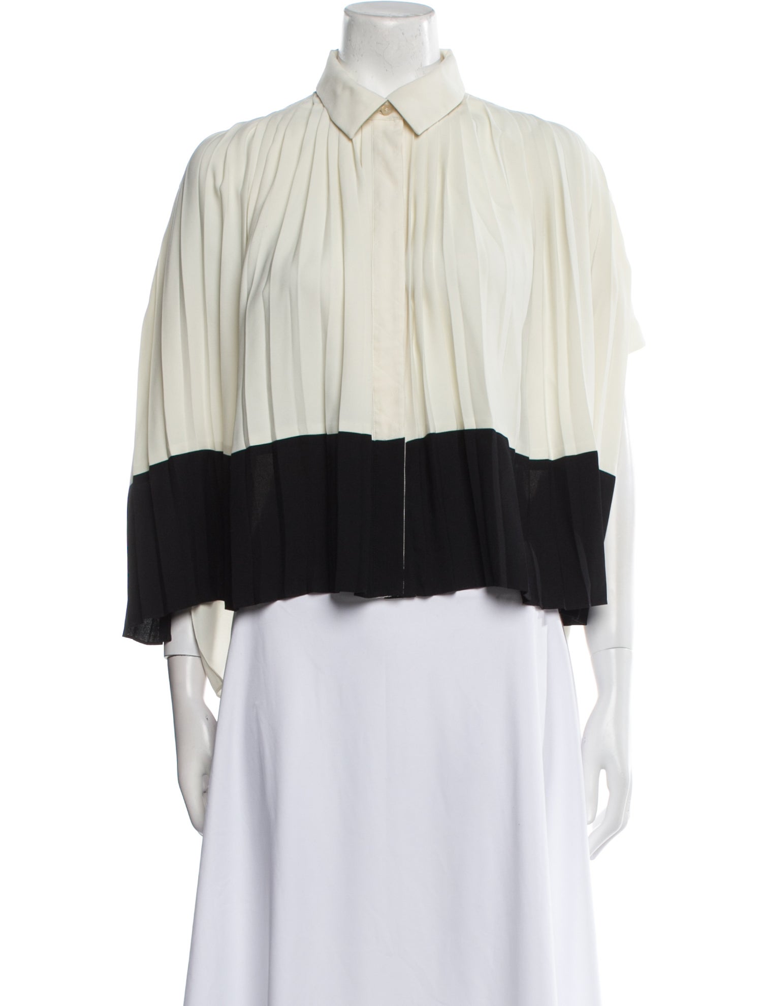 Kenzo Colorblock Pattern Three-Quarter Sleeve Blouse