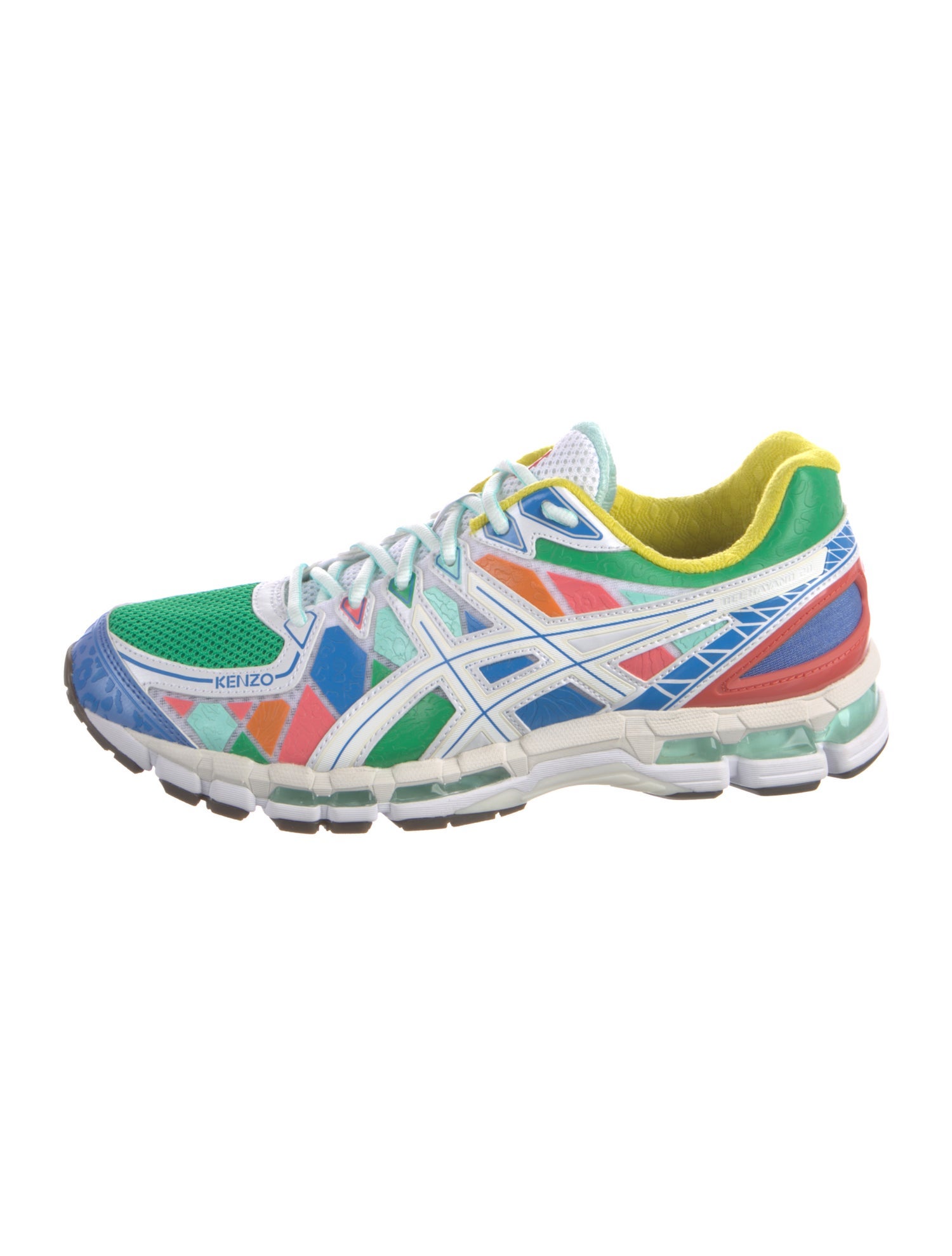 Kenzo Mesh Colorblock Pattern Athletic Sneakers