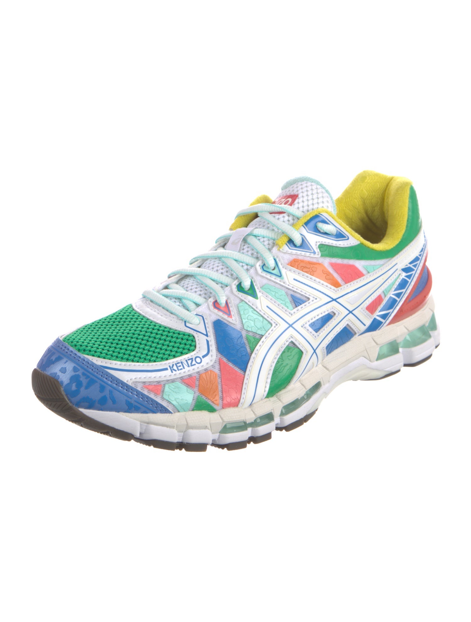 Kenzo Mesh Colorblock Pattern Athletic Sneakers