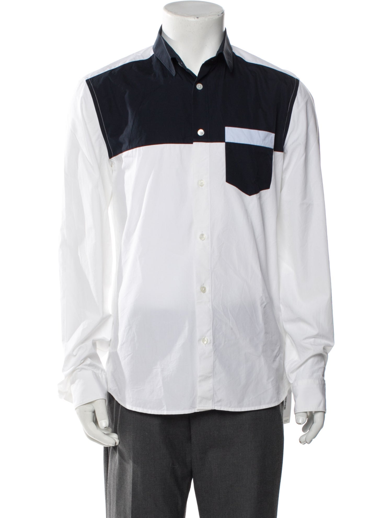 Kenzo Colorblock Pattern Long Sleeve Shirt