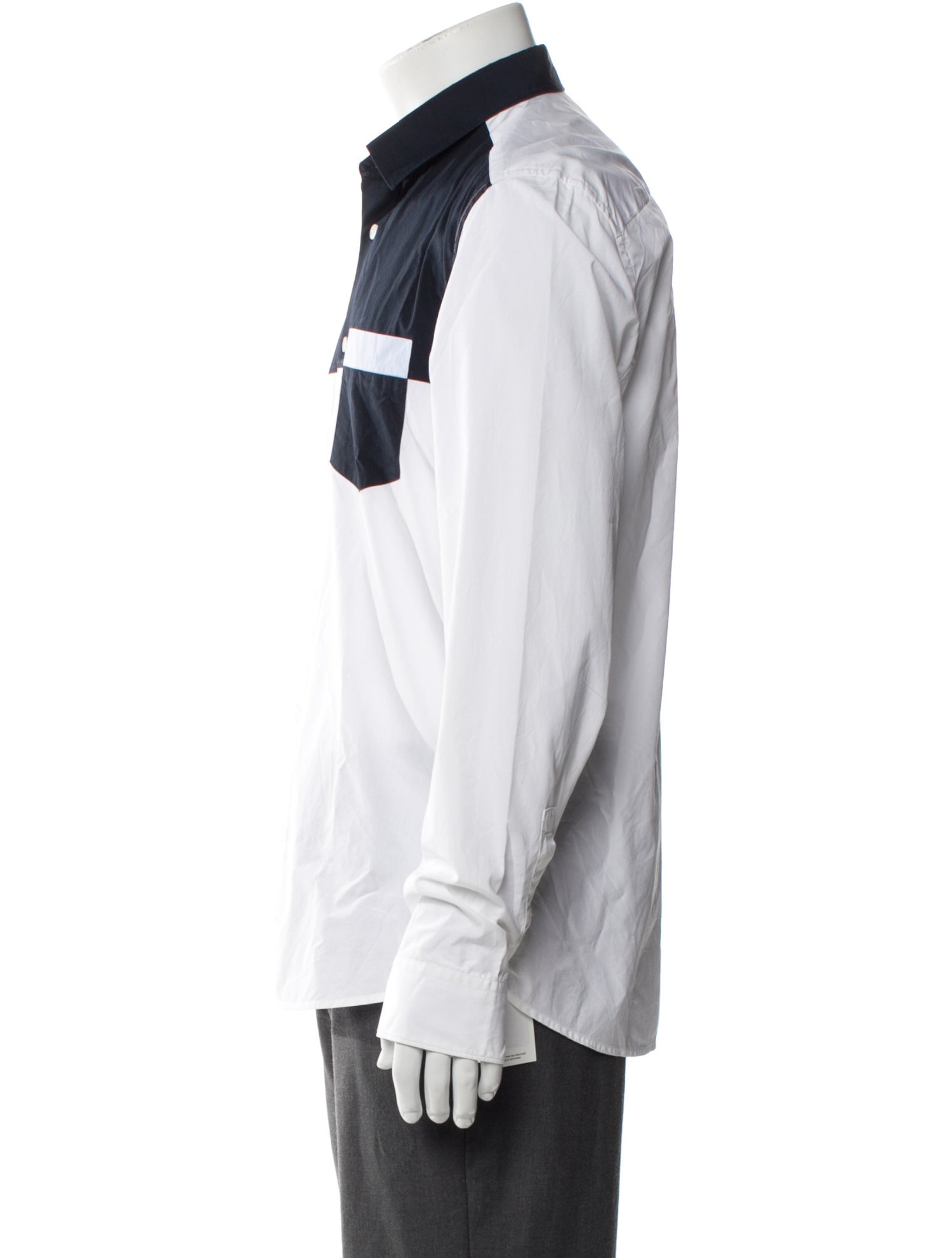 Kenzo Colorblock Pattern Long Sleeve Shirt