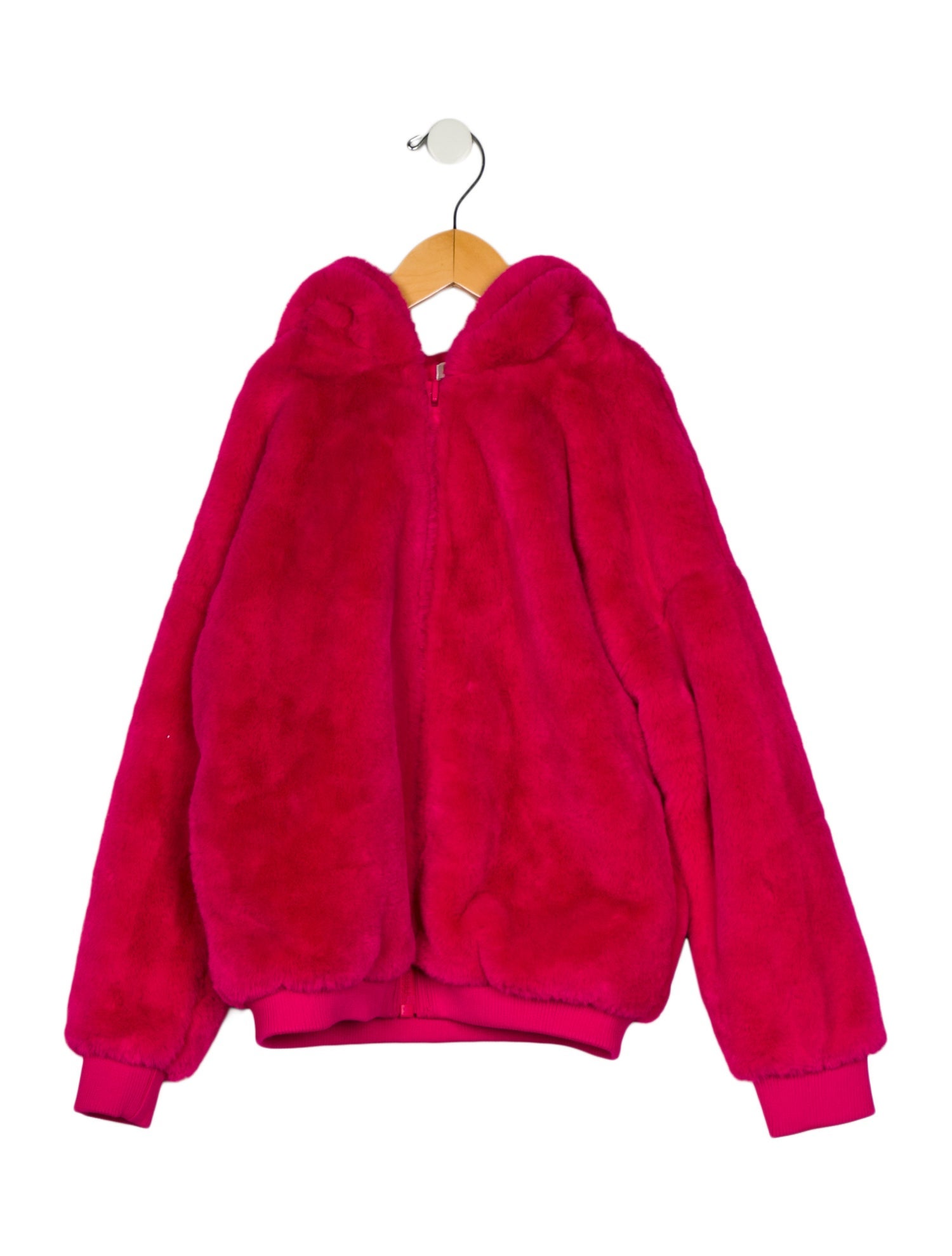 Kenzo Girls' Faux Fur Embroidered Hoodie