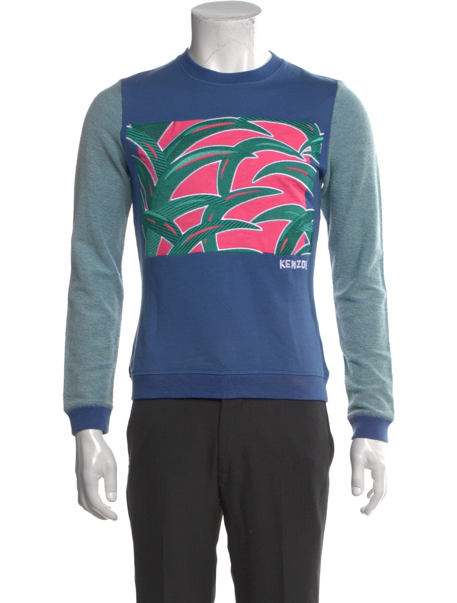 Kenzo Colorblock Pattern Crew Neck Sweatshirt