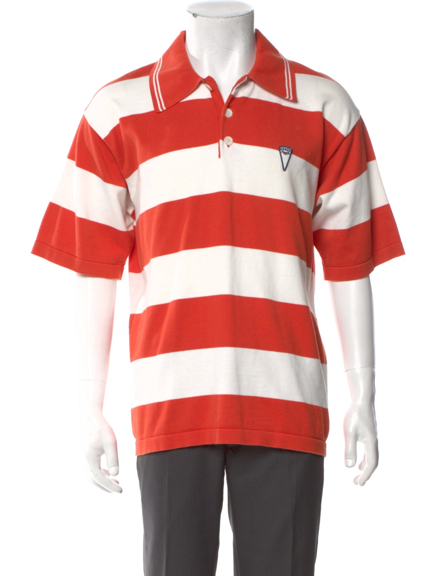 Kenzo Striped Collar Polo Shirt