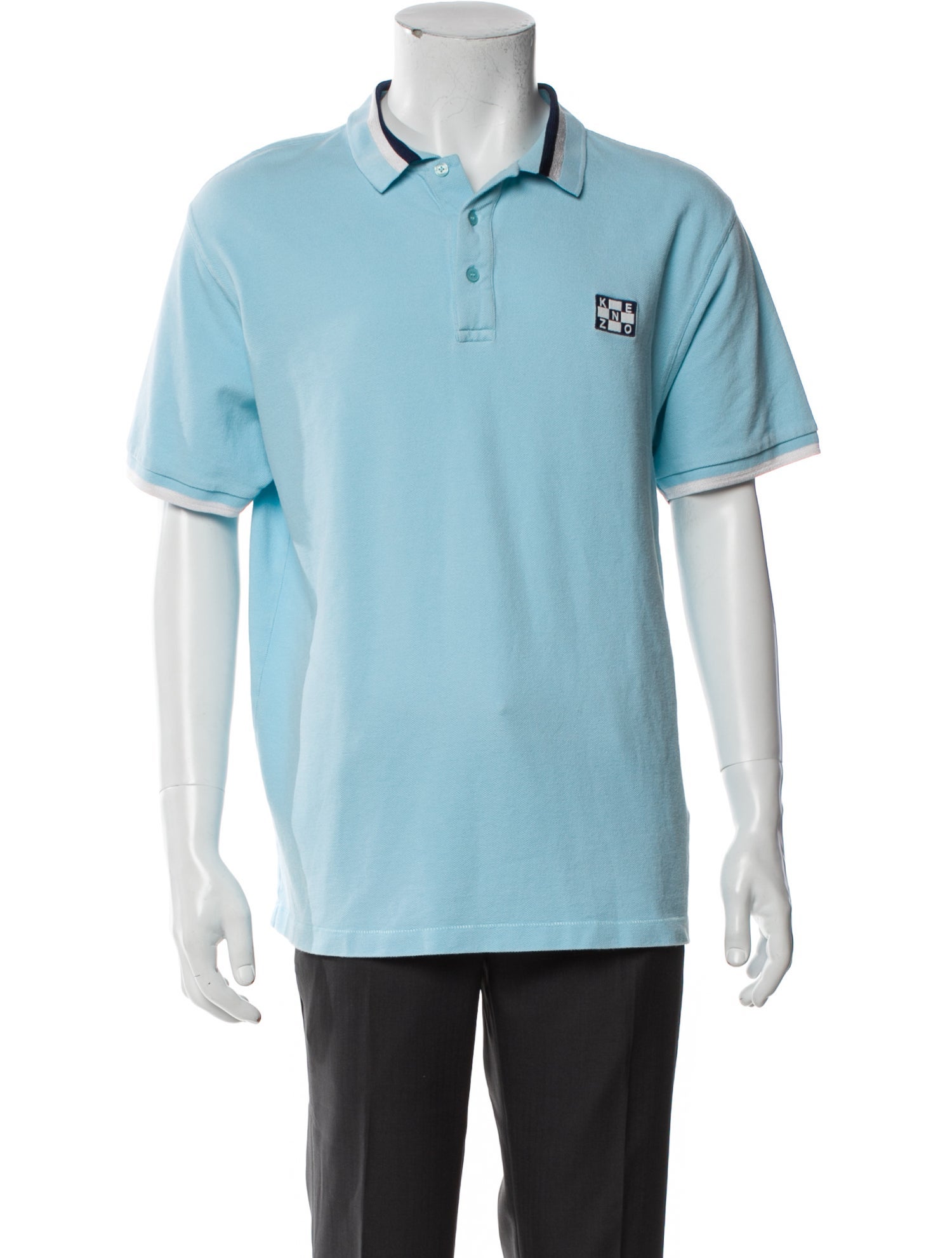 Kenzo Colorblock Pattern Collar Polo Shirt